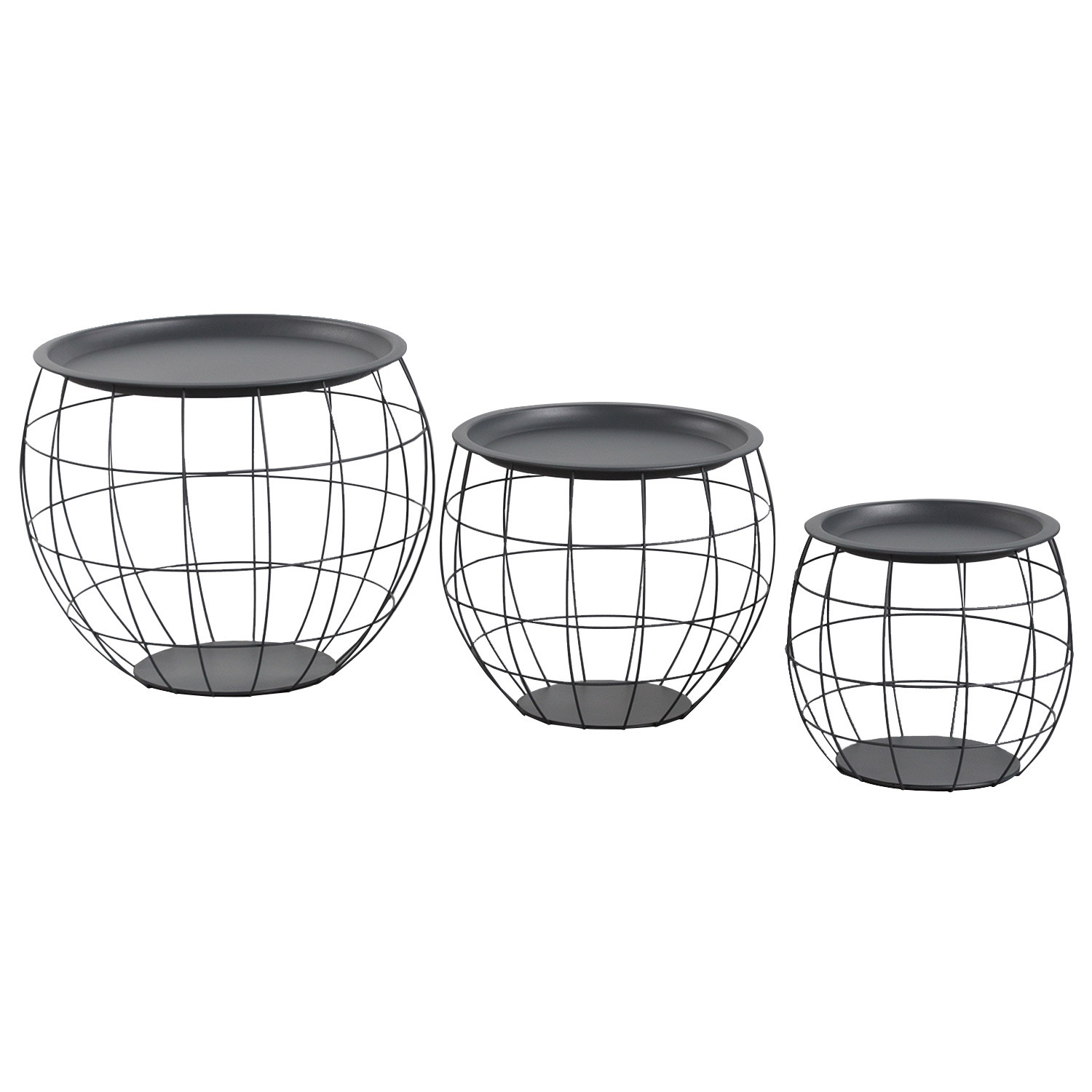 Kit 3 Mesitas de Centro Redondas Baloon Thinia Home Mesitas de Noche y Auxiliares 1